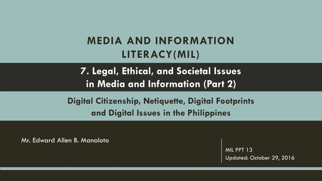 media and information literacy mil