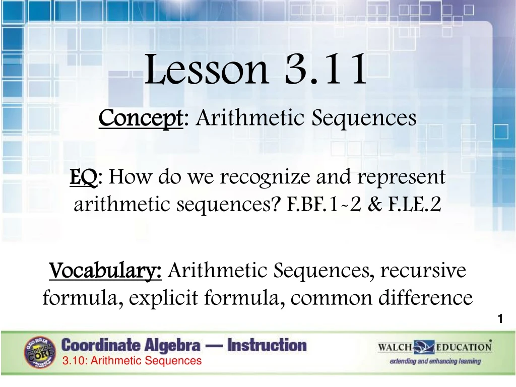 lesson 3 11 concept arithmetic sequences