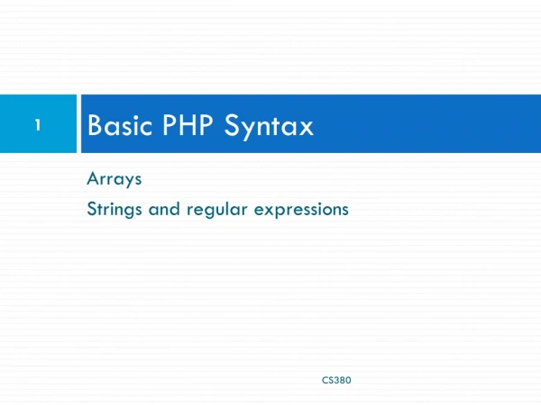 Basic PHP Syntax