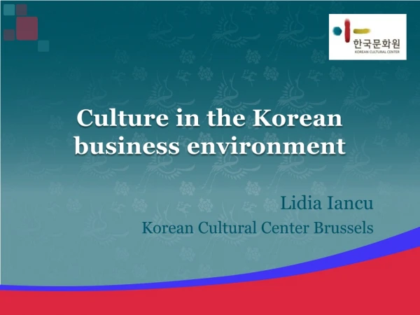 Culture in the Korean business environment
