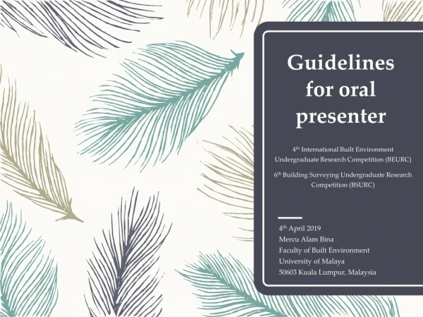 Guidelines for oral presenter