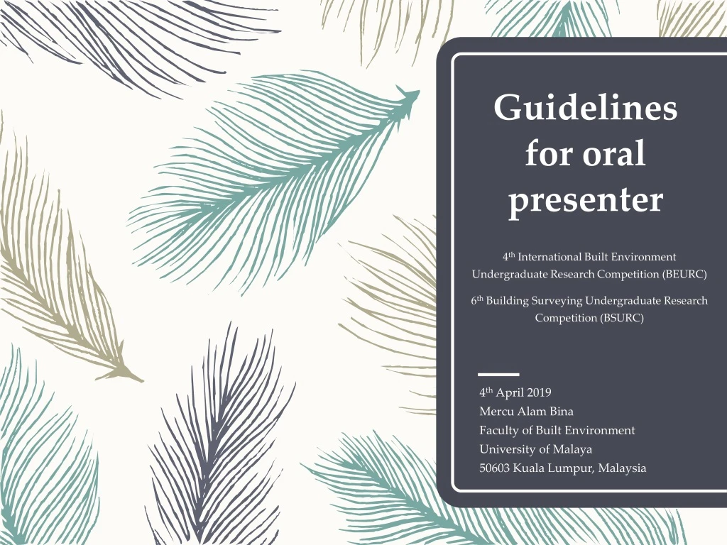 guidelines for oral presenter