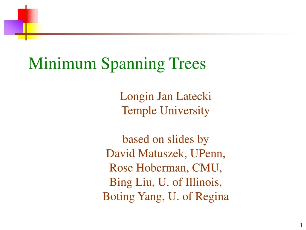 minimum spanning trees