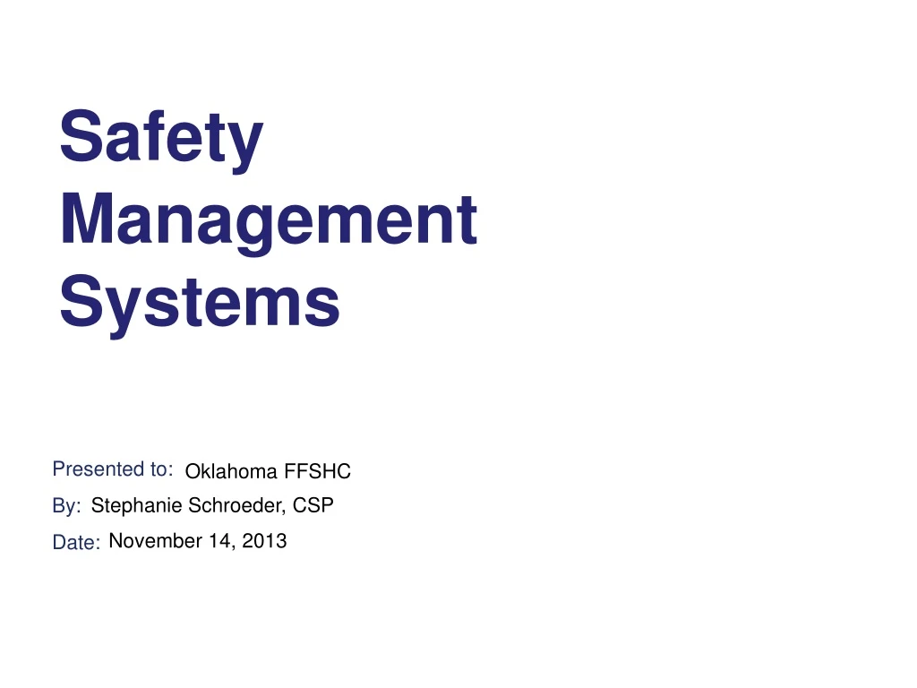 safety management systems