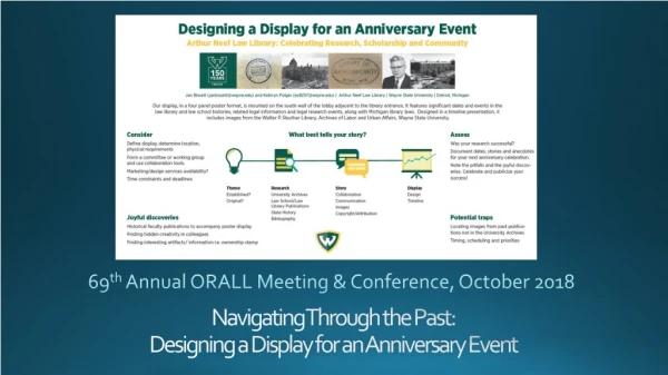 Navigating Through the Past: Designing a Display for an Anniversary Event
