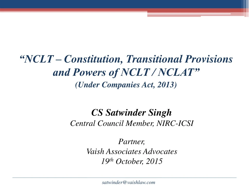 nclt constitution transitional provisions