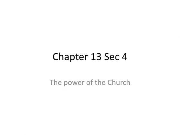 Chapter 13 Sec 4