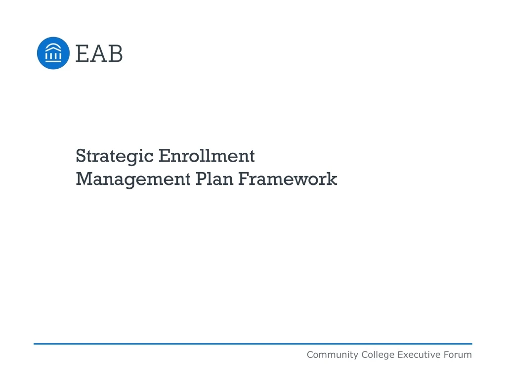 strategic enrollment management plan framework