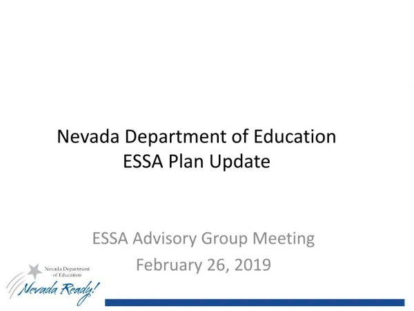 Nevada Department of Education ESSA Plan Update