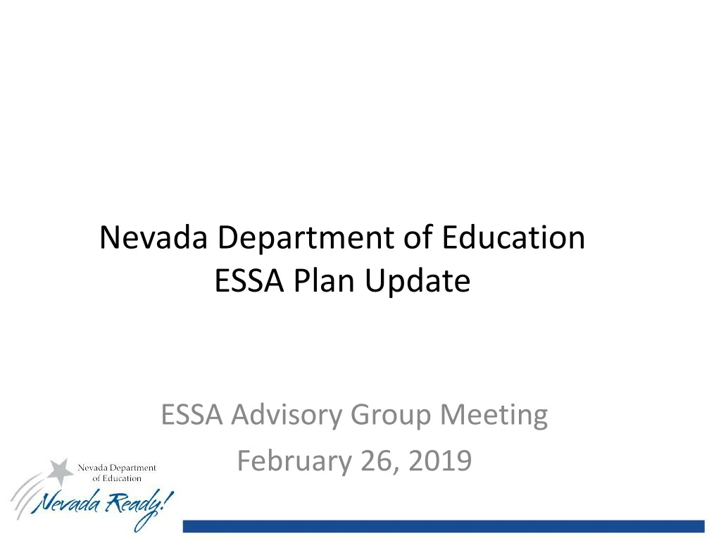 nevada department of education essa plan update