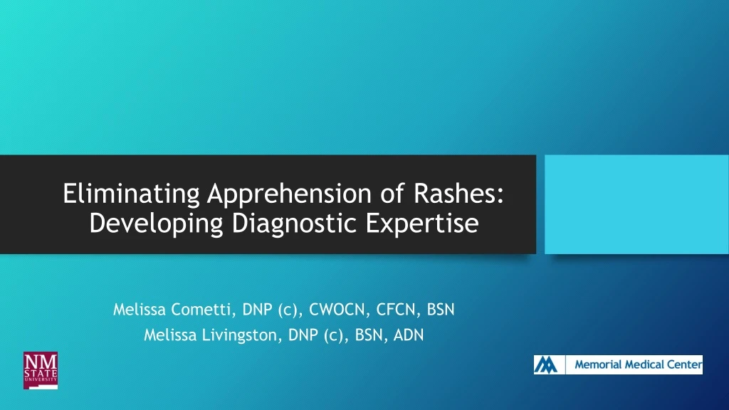eliminating apprehension of rashes developing diagnostic expertise