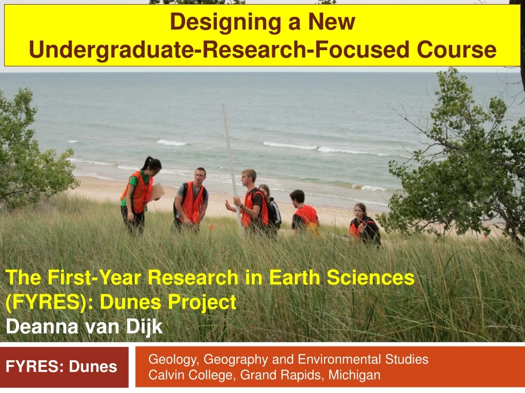designing a new undergraduate research focused