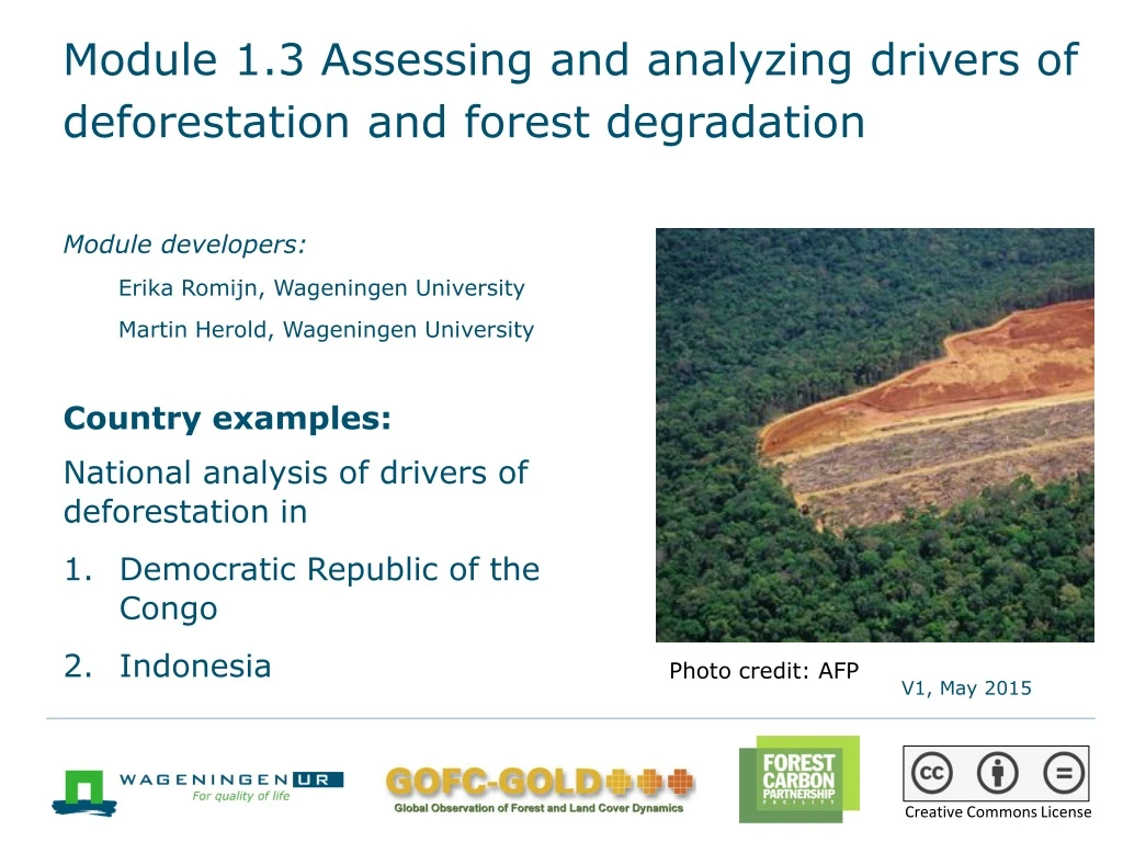 module 1 3 assessing and analyzing drivers of deforestation and forest degradation