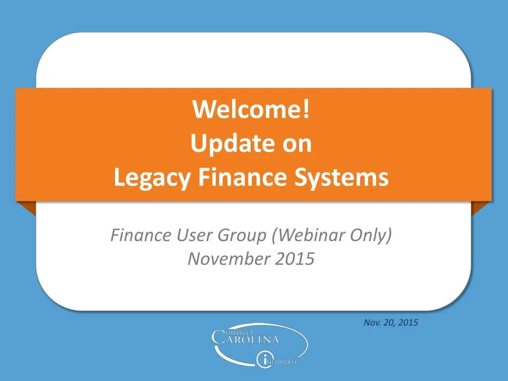 welcome update on legacy finance systems