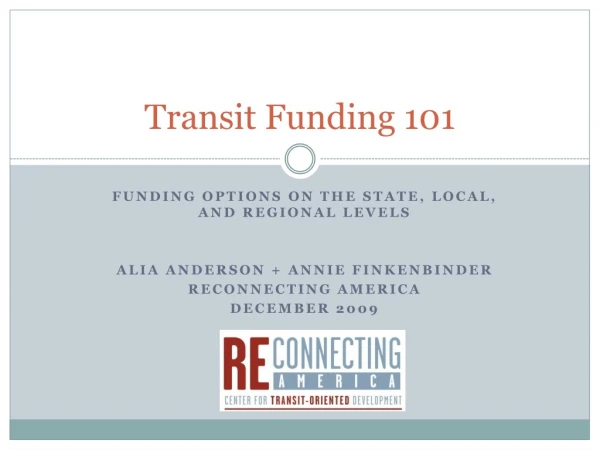 Transit Funding 101