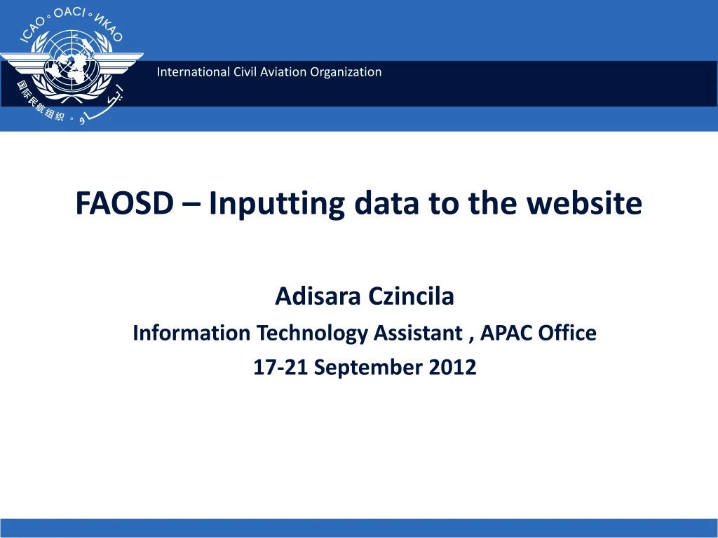 faosd inputting data to the website