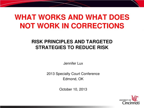 Jennifer Lux 2013 Specialty Court Conference Edmond, OK October 10, 2013