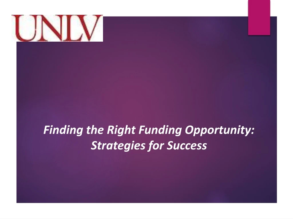 finding the right funding opportunity strategies for success