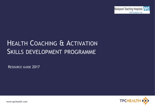 Health Coaching &amp; Activation Skills development programme