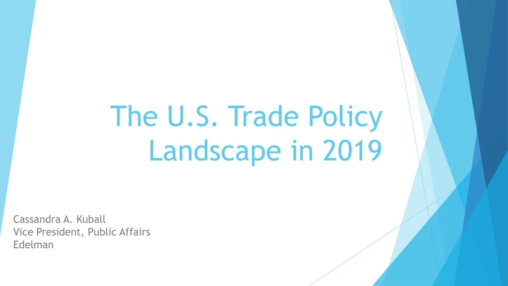 the u s trade policy landscape in 2019