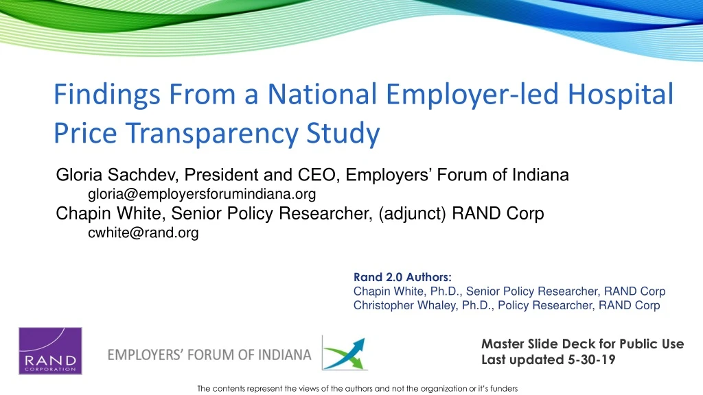 findings from a national employer led hospital