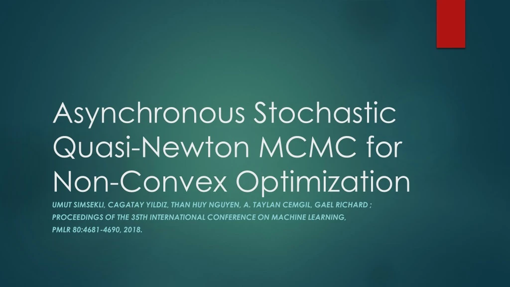 asynchronous stochastic quasi newton mcmc for non convex optimization