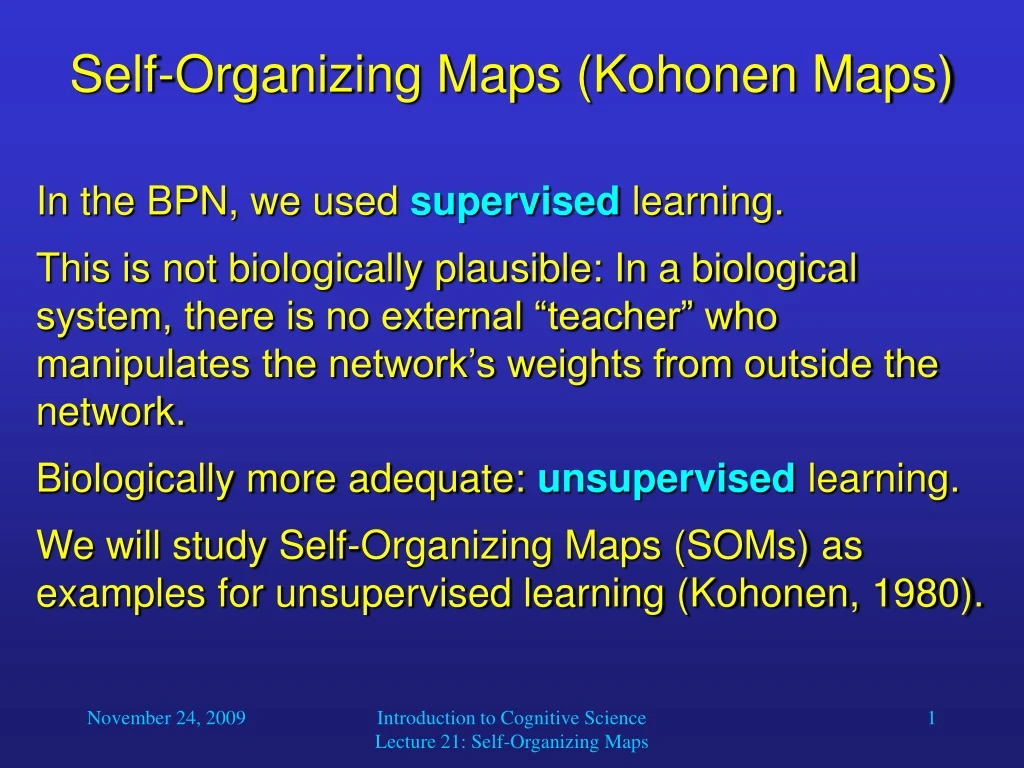 self organizing maps kohonen maps