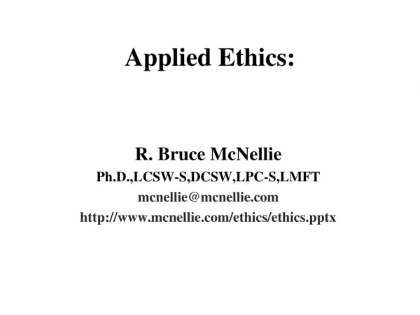 Applied Ethics: