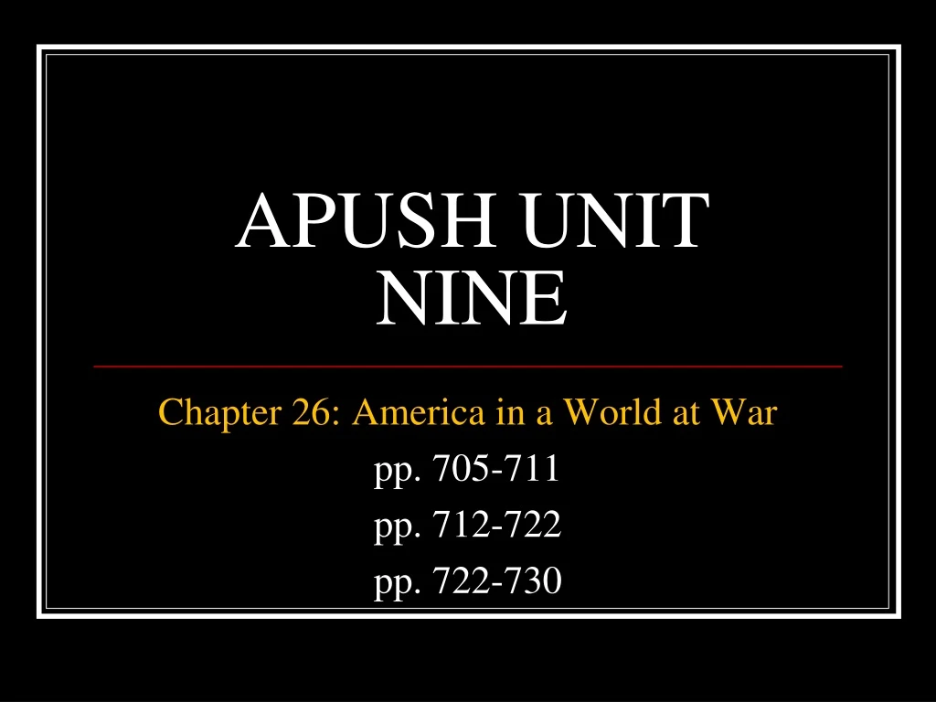 apush unit nine