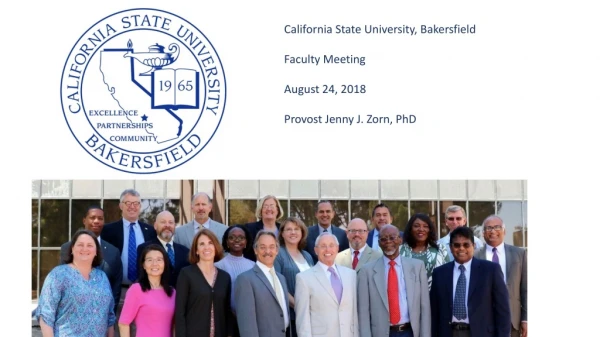 California State University, Bakersfield Faculty Meeting August 24, 2018