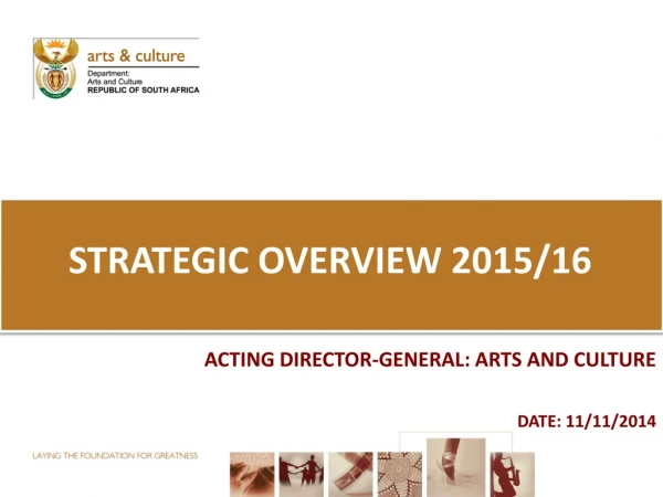 STRATEGIC OVERVIEW 2015/16