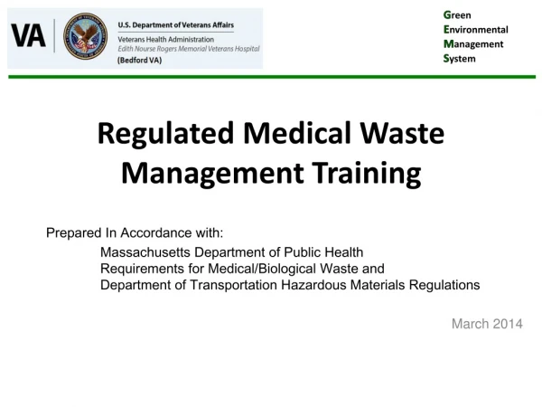 Regulated Medical Waste Management Training