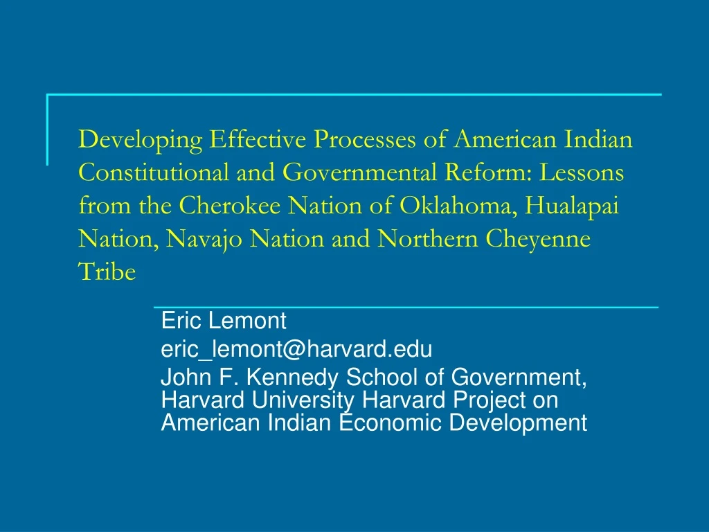 developing effective processes of american indian