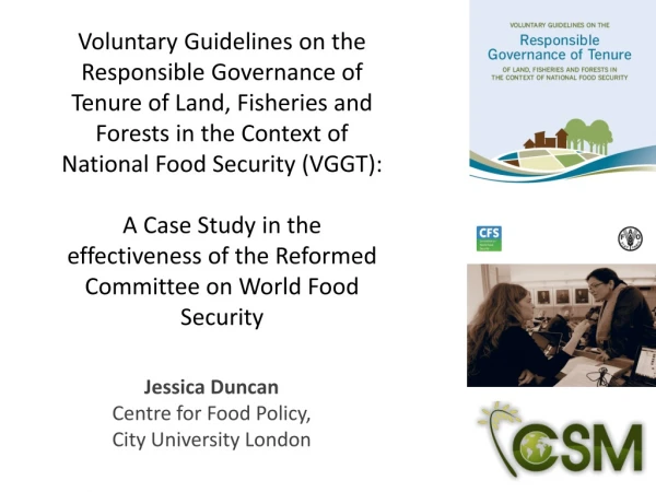 Jessica Duncan Centre for Food Policy, City University London