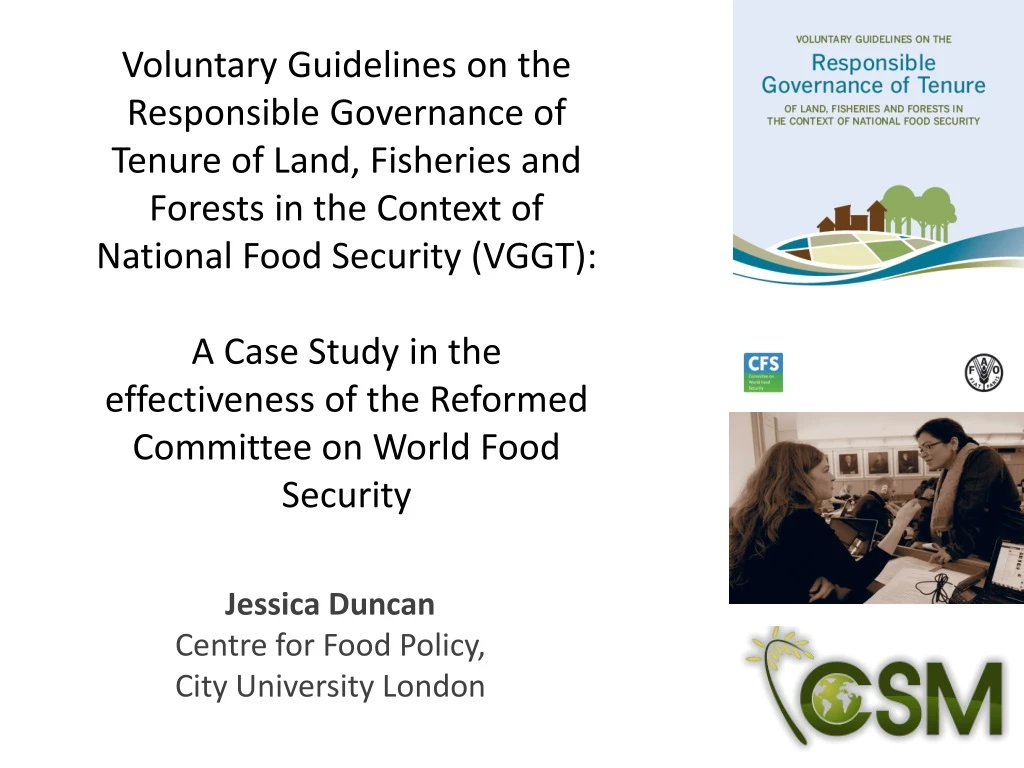 jessica duncan centre for food policy city university london