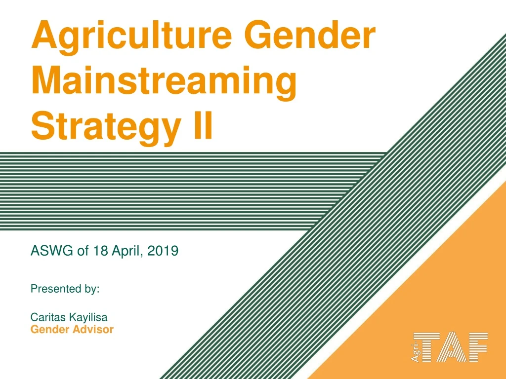 agriculture gender mainstreaming strategy ii
