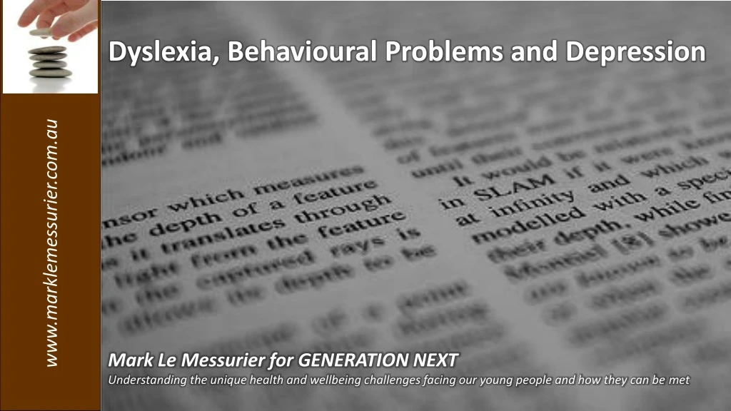 dyslexia behavioural problems and depression