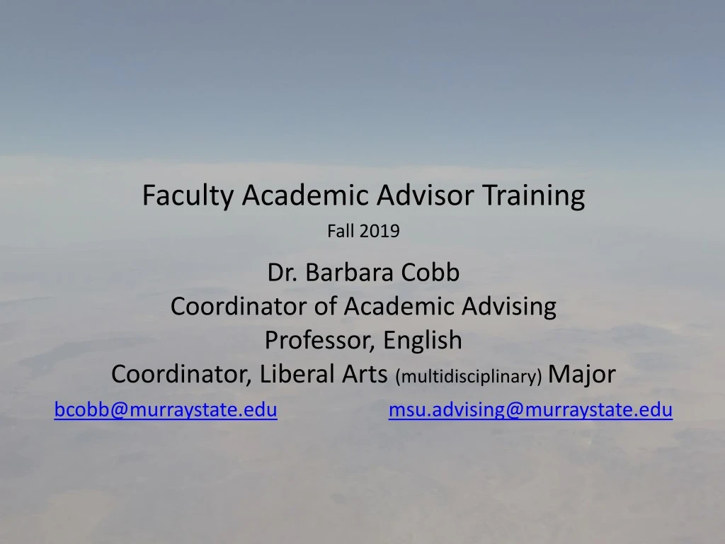 faculty academic advisor training fall 2019
