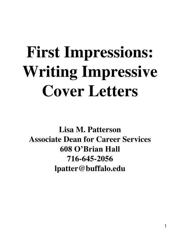 What is a Cover Letter?