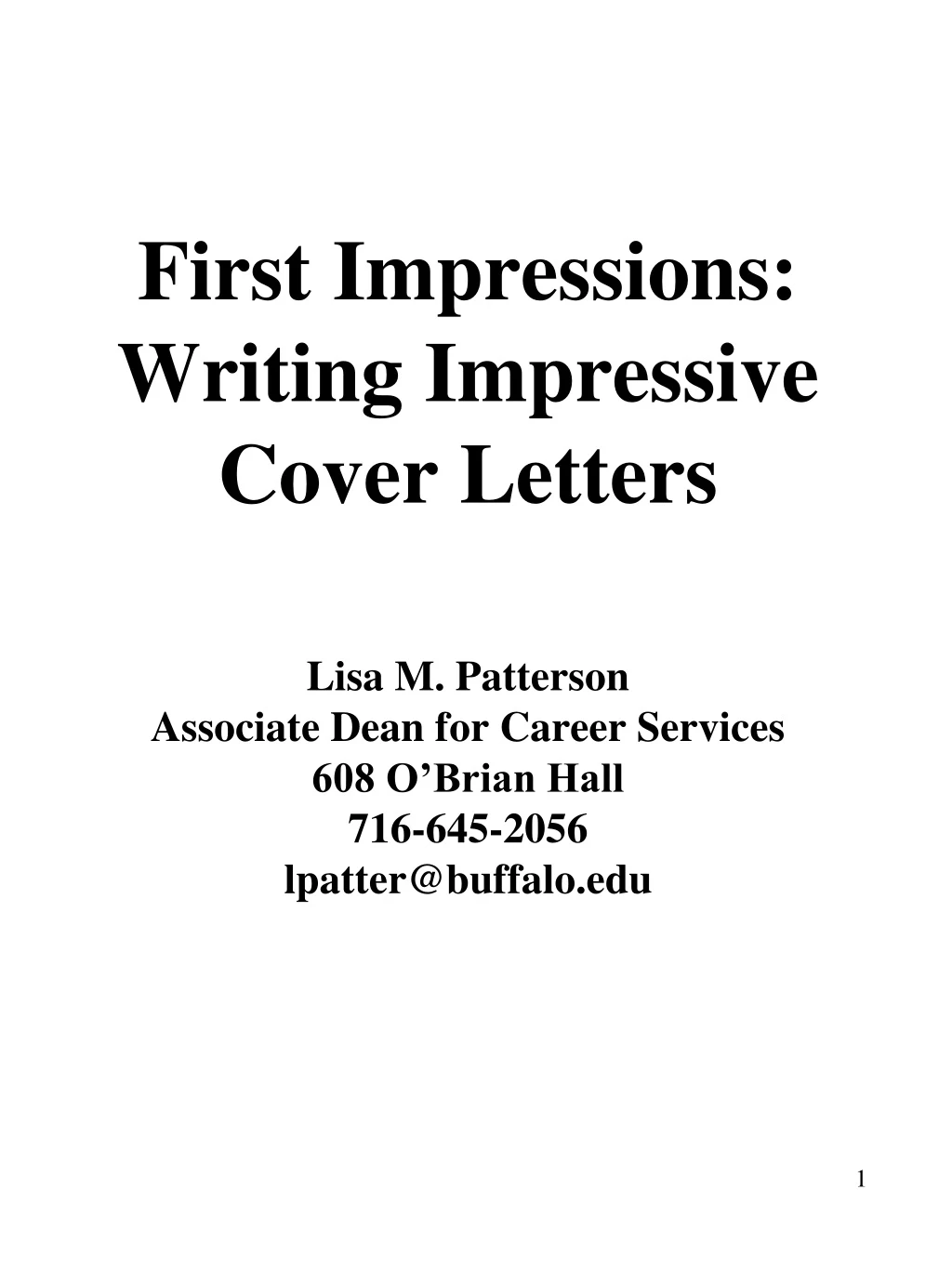 first impressions writing impressive cover