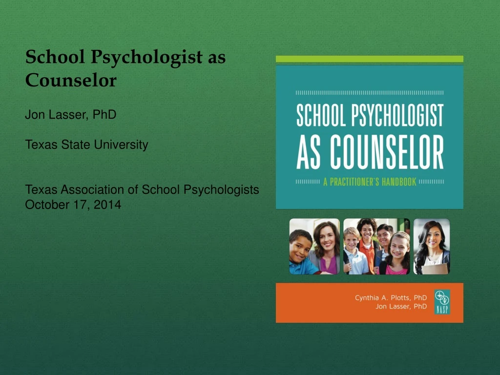 school psychologist as counselor jon lasser