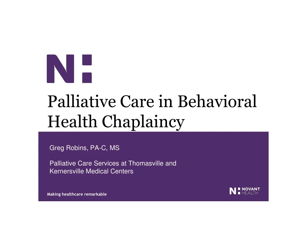 palliative care in behavioral health chaplaincy