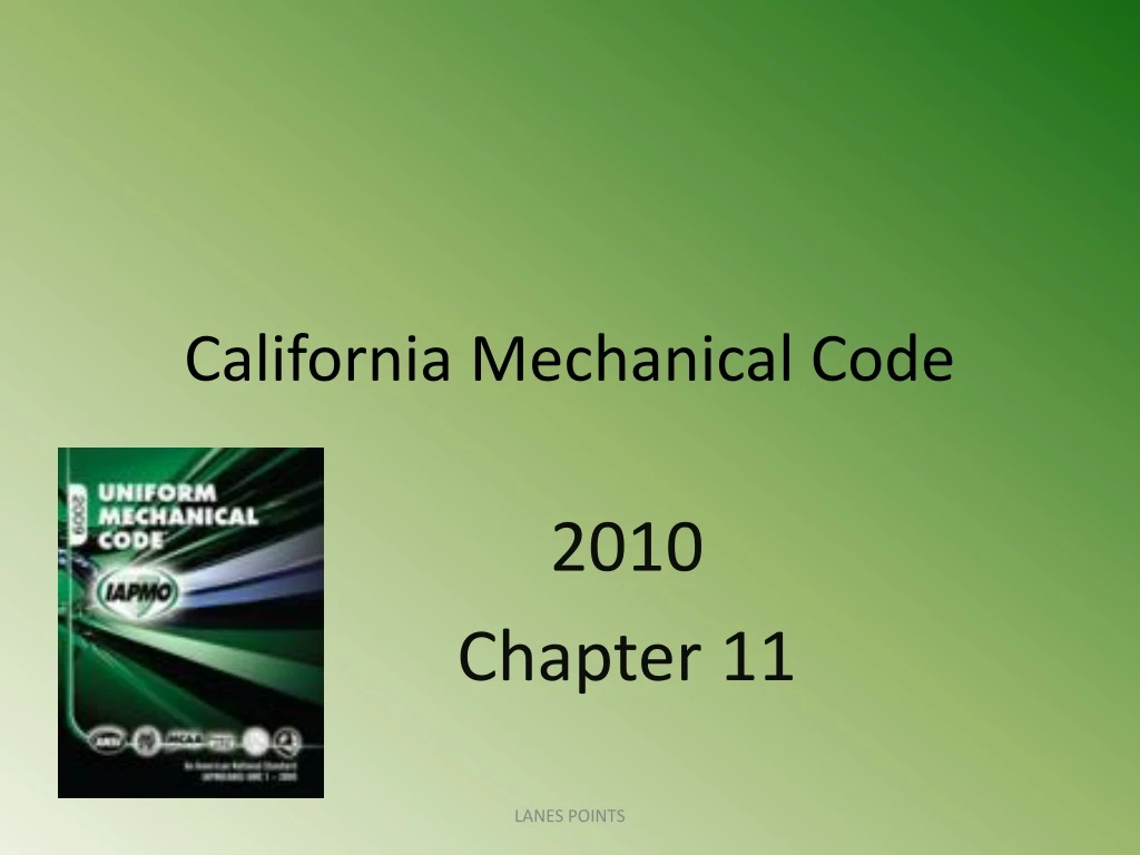 california mechanical code