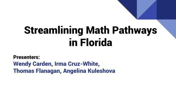 Streamlining Math Pathways in Florida