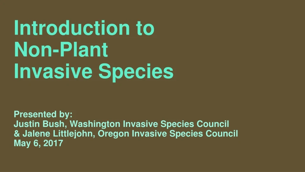 introduction to non plant invasive species