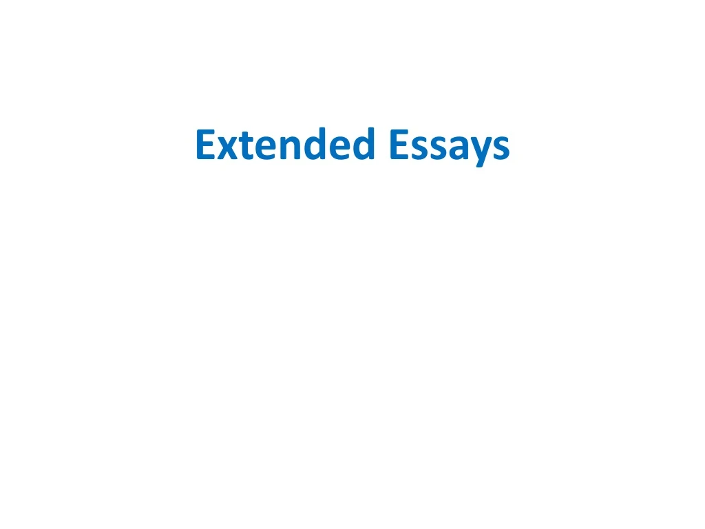 extended essays