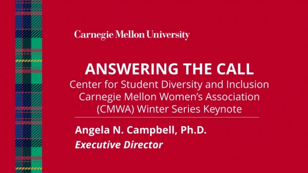 ANSWERING THE CALL Center for Student Diversity and Inclusion