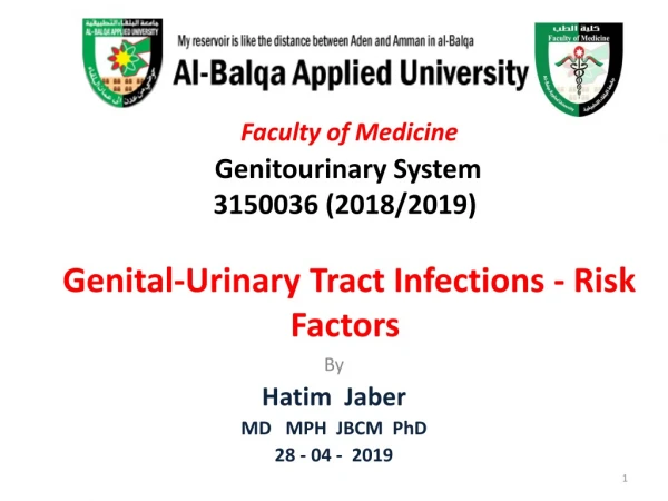 By Hatim Jaber MD MPH JBCM PhD 28 - 04 - 2019