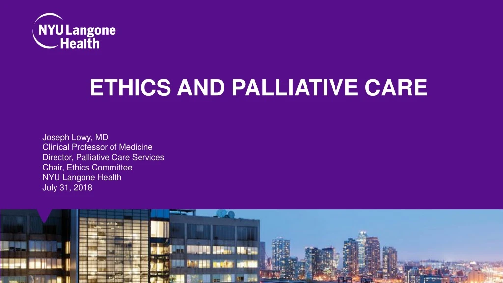 ethics and palliative care