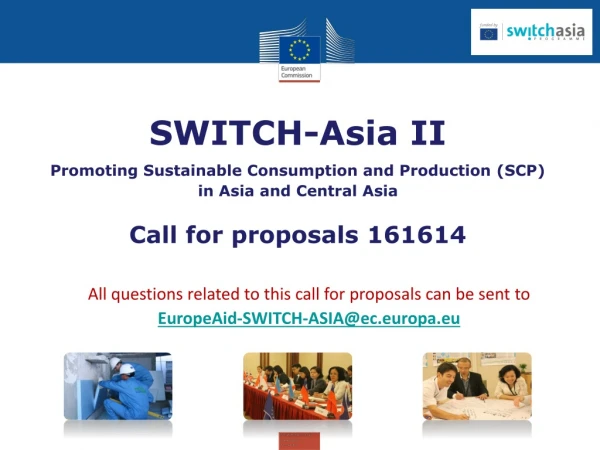 SWITCH-Asia II Promoting Sustainable Consumption and Production (SCP) in Asia and Central Asia